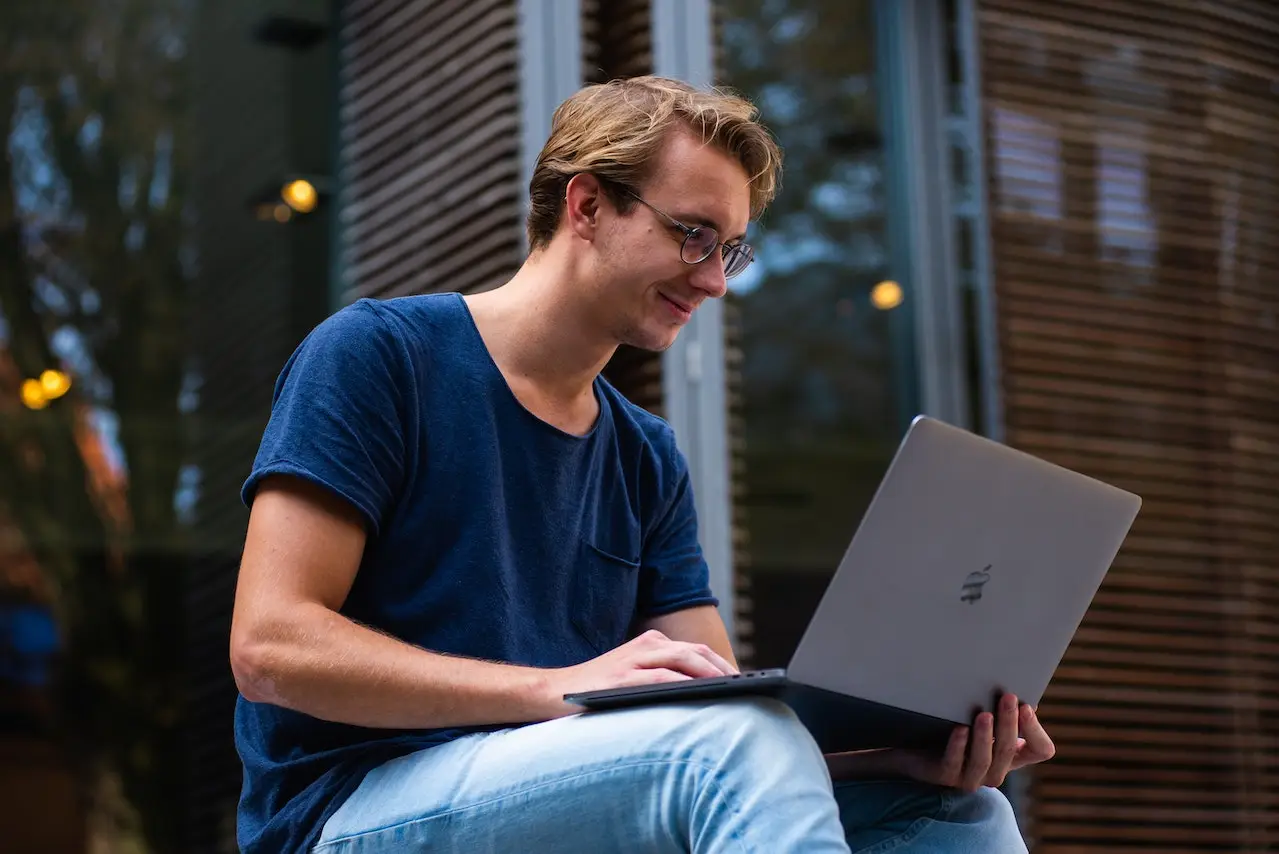 Man on a computer